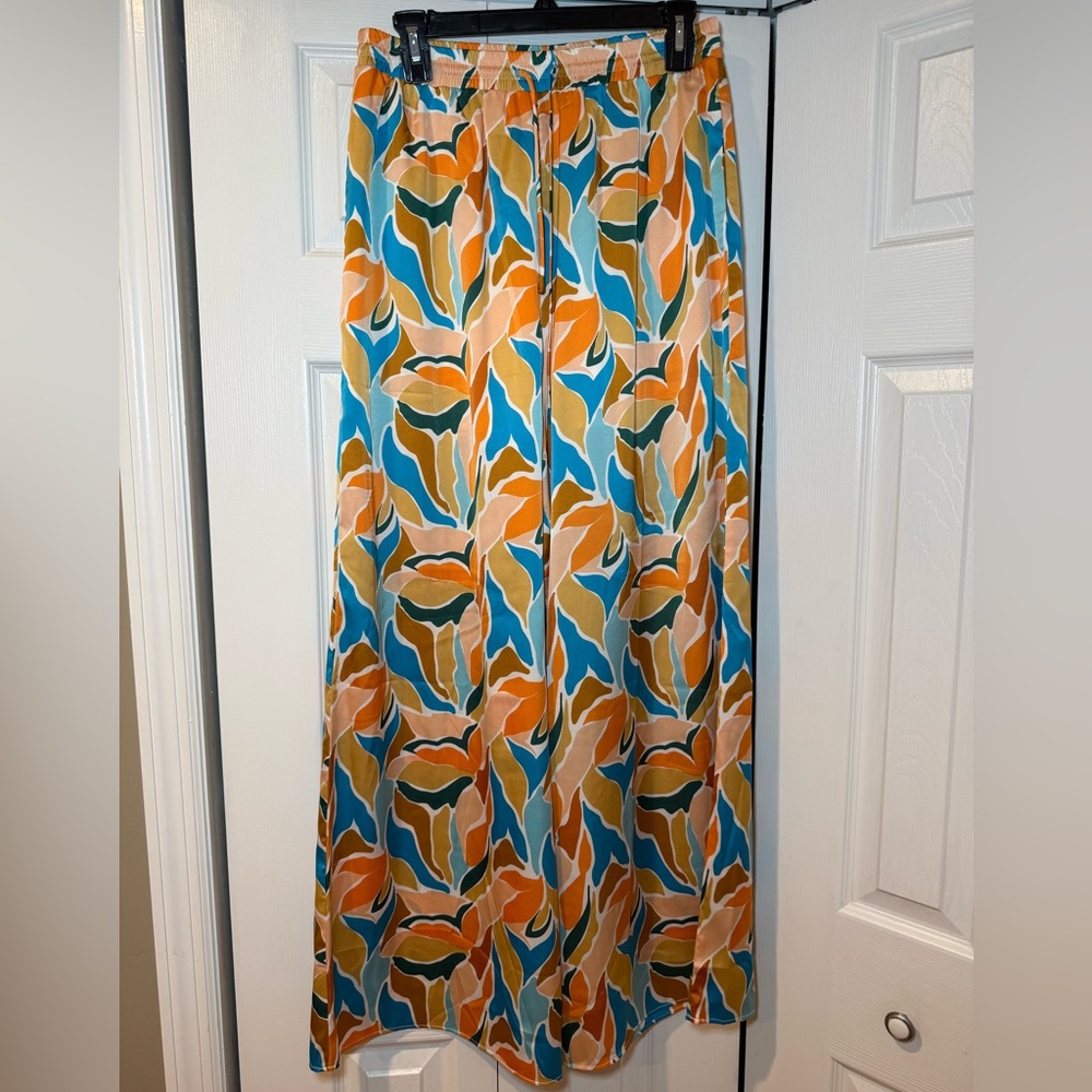 Colorful Patterned Silk Pants